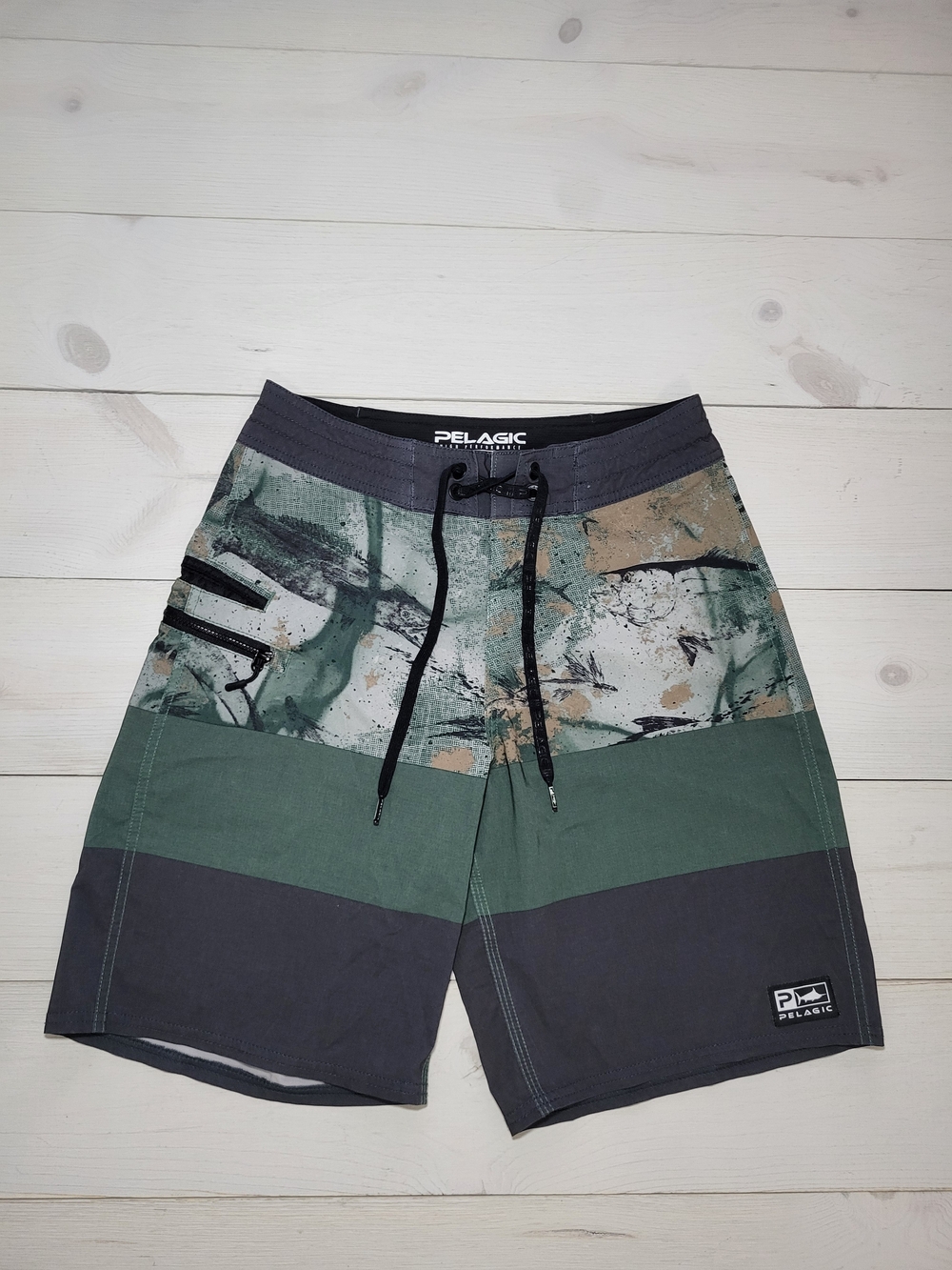 Pelagic Youth Boy's Boardshorts Fish Sporty Swim Beach Summer.